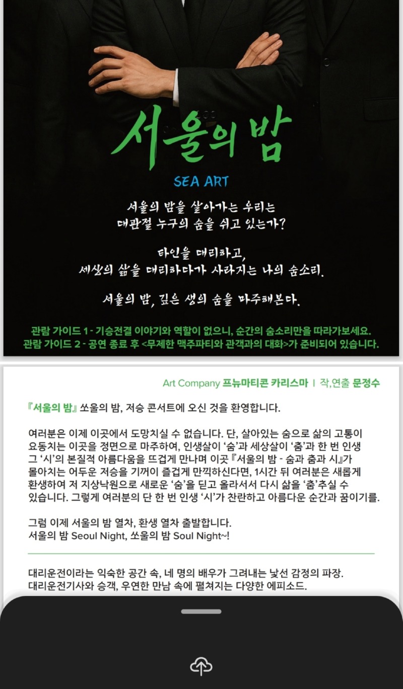 서울에서 공연했던 포스터 내용, 안산의 밤으로 이해하면 된다..jpg