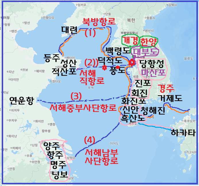 한-중-일 해로(海路)에 위치한 요충지(要衝地) 대부도로 통했던 바닷길.png